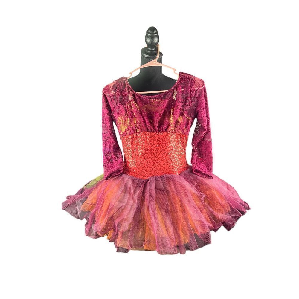 Curtain calls adult small dance tap jazz ballerina autumn vibes leotard dress